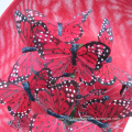 Vibrant Red Tear Drop Fascinator with Red Monarch Butterflies For Ladies Party